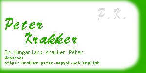 peter krakker business card